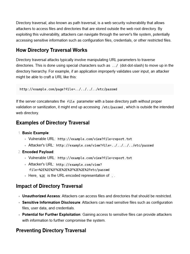Directory Traversal | PDF | World Wide Web | Internet & Web