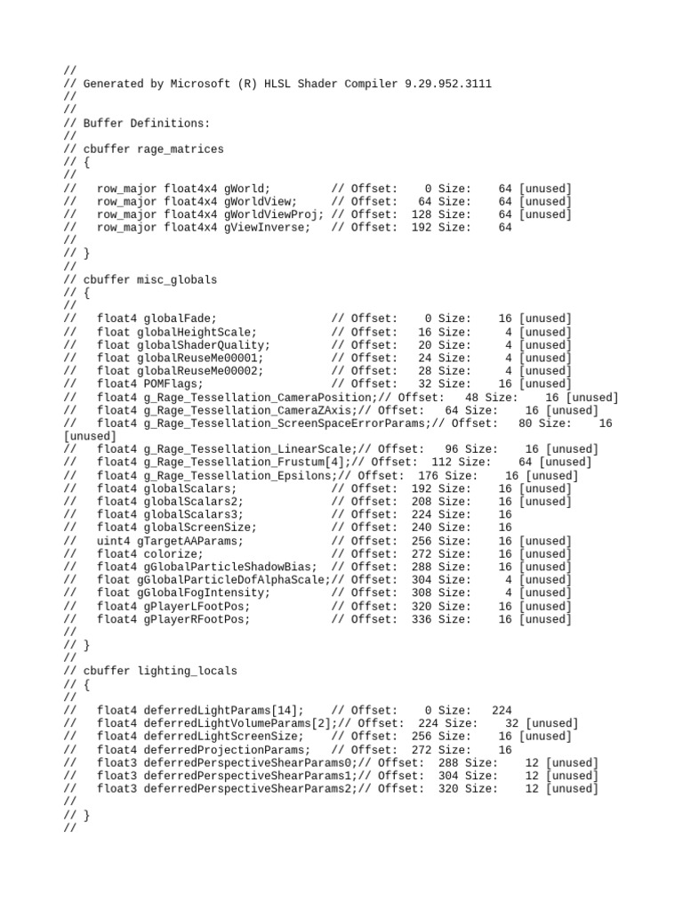 HLSL Shader Compiler Buffer Definitions | PDF | Image Processing ...