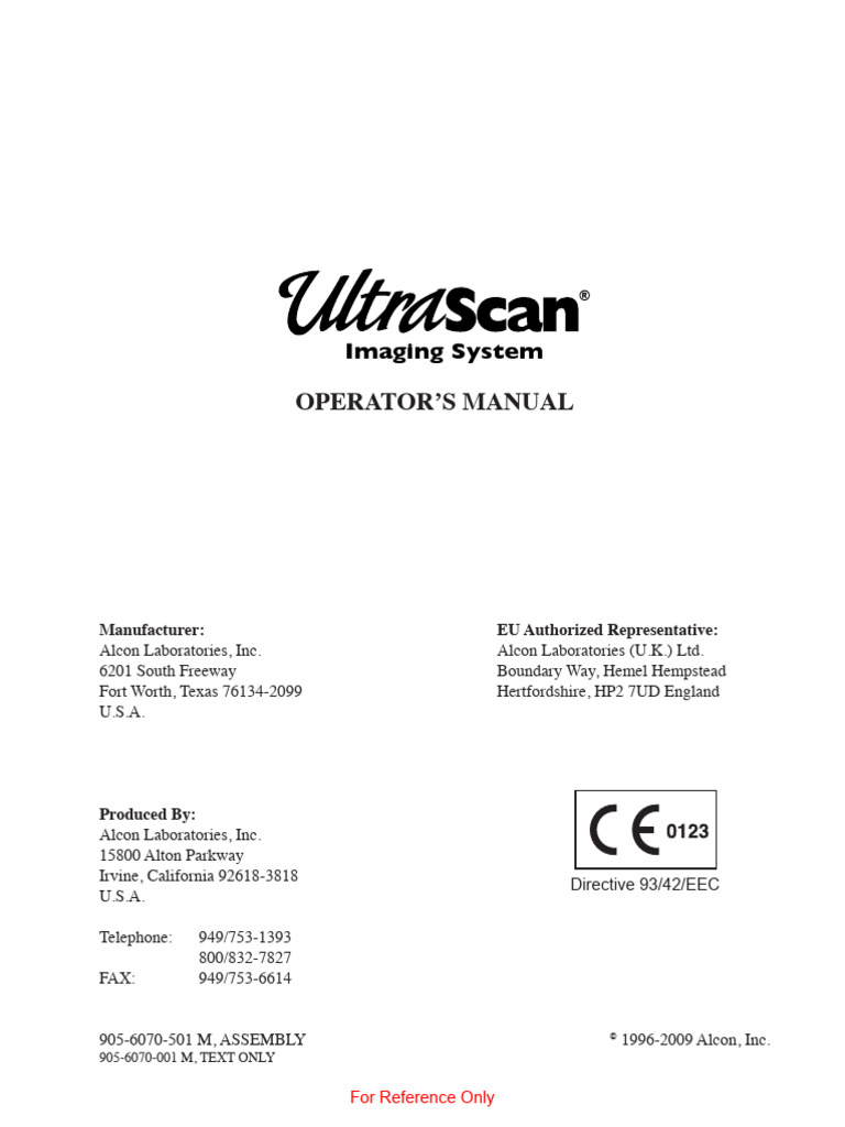 UltraScan Imaging System Manual | PDF | Hertz | Radio