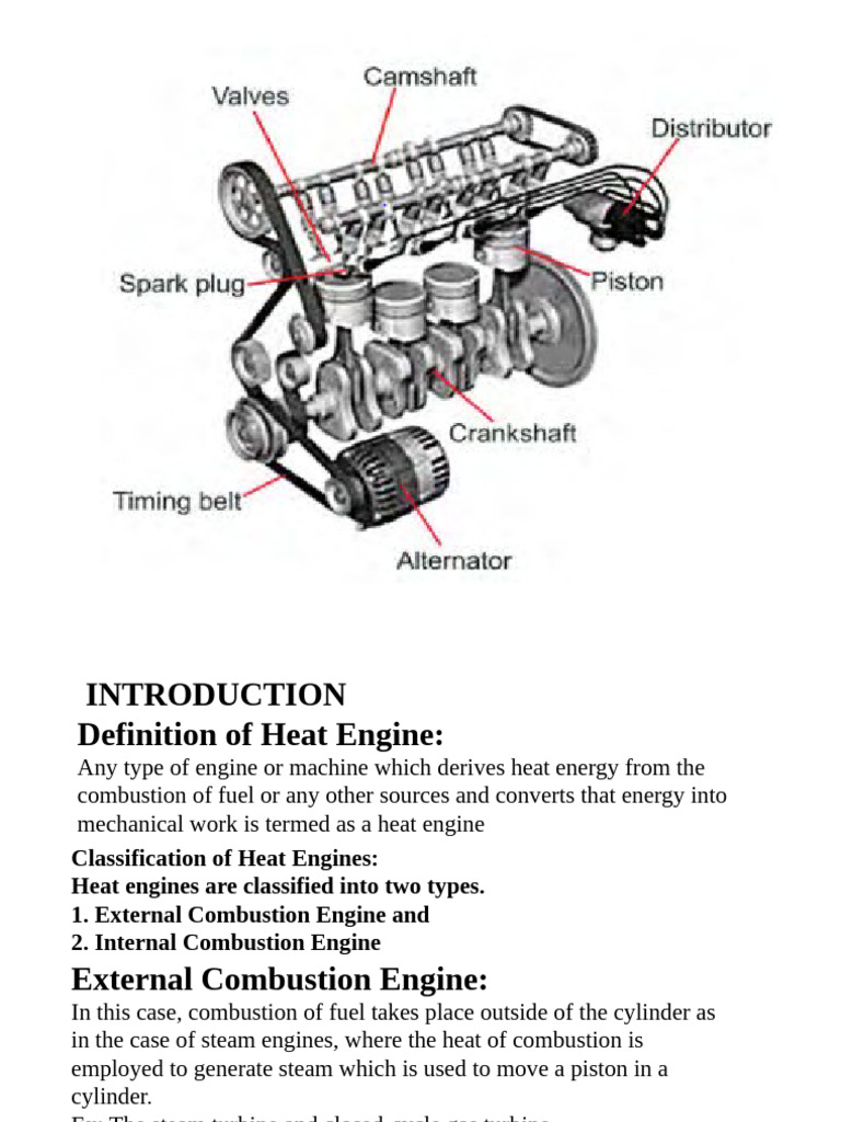 Overview of Heat Engine Types and Parts | PDF | Internal Combustion ...