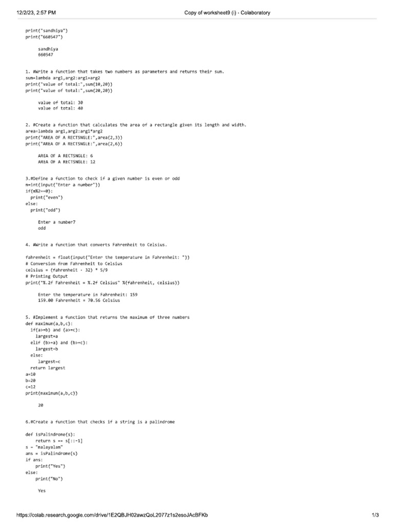 Worksheet 7 | PDF