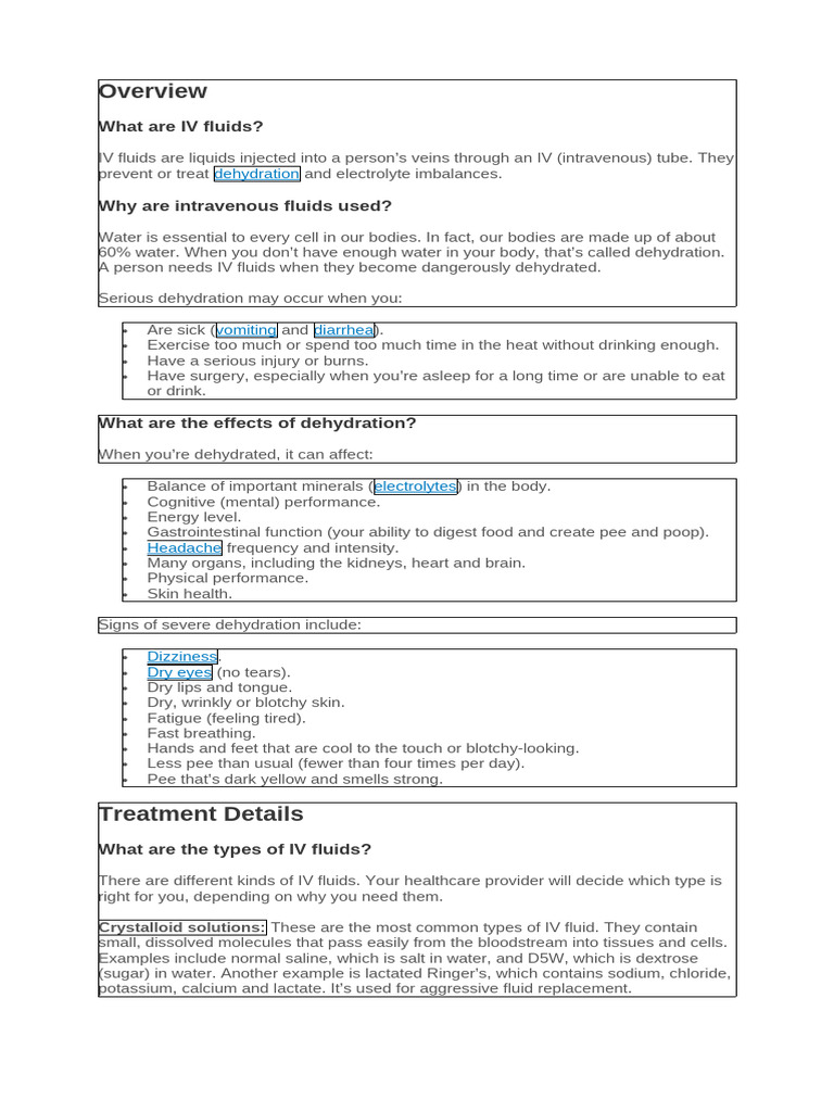 Understanding IV Fluids and Their Uses | PDF | Intravenous Therapy ...