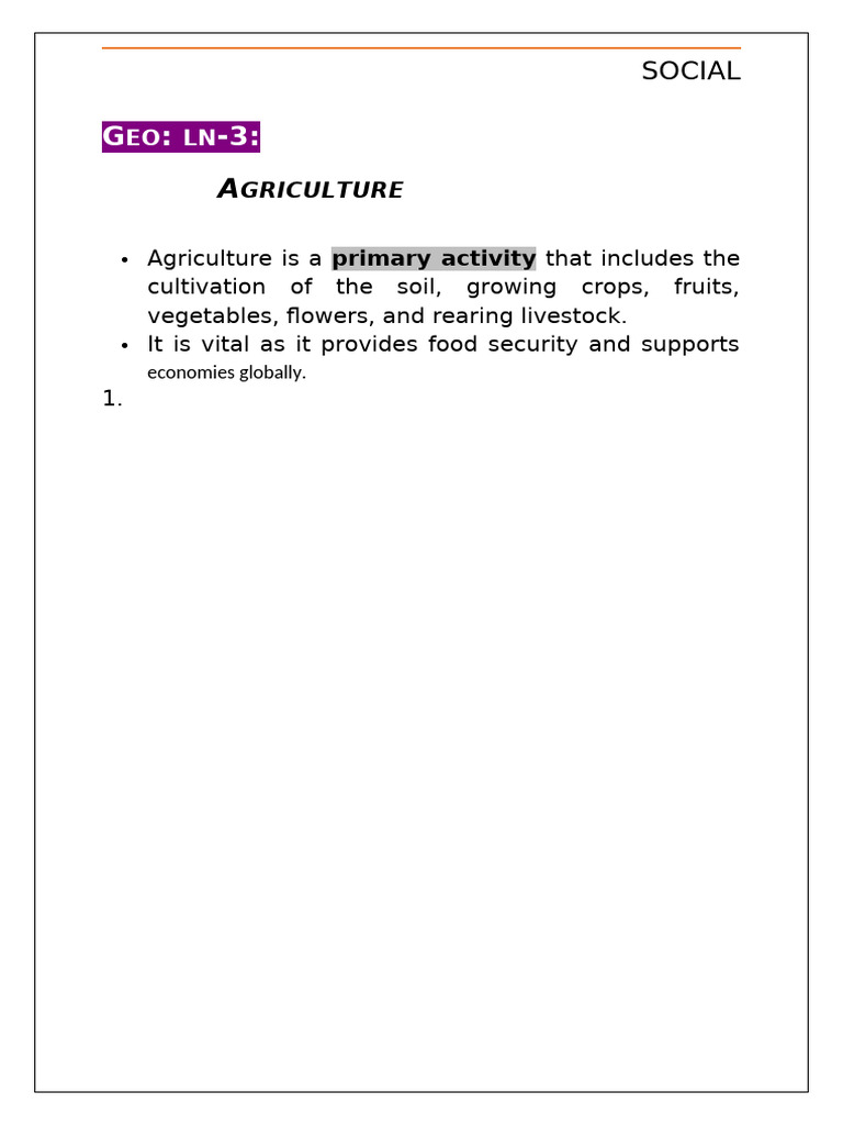 Importance of Agriculture in Economy | PDF