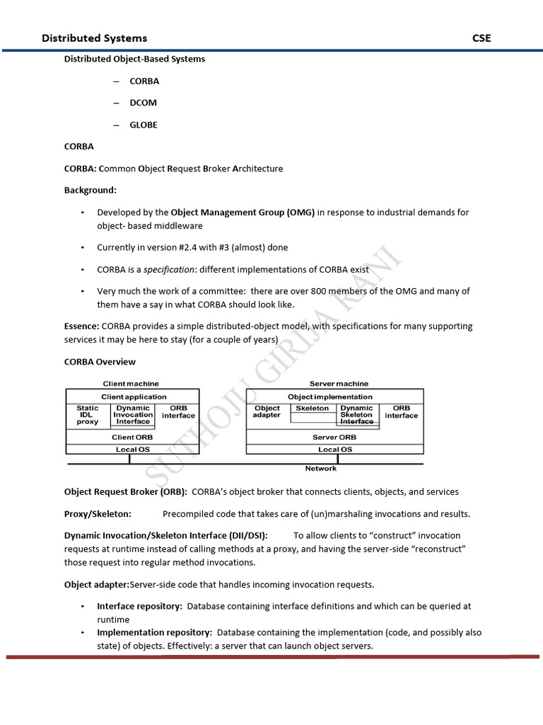 Overview of CORBA and DCOM Systems | PDF | Common Object Request Broker ...