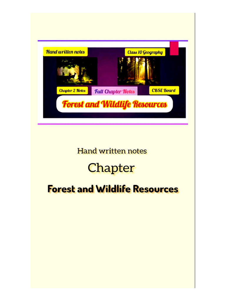 Forest and Wildlife Resources Handwritten Notes | PDF