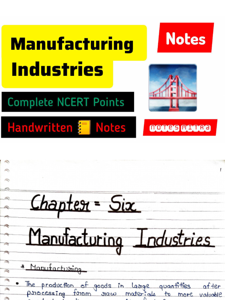 Manufacturing Industries Notes | PDF