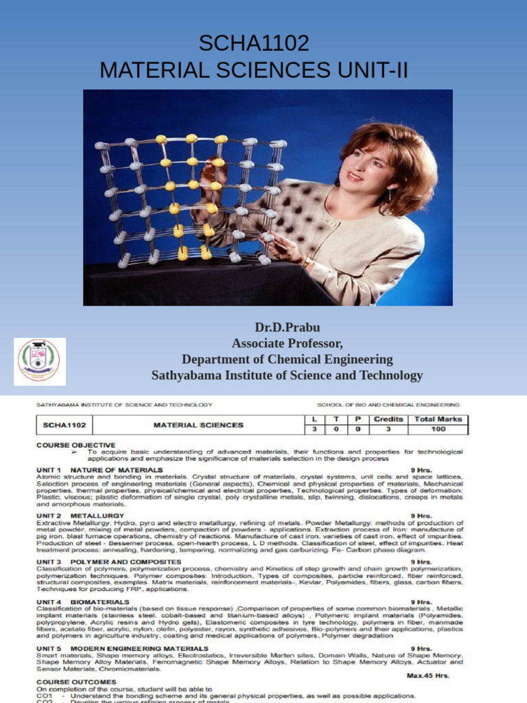 Scha1102 Material Sciences Unit-II Complete | PDF
