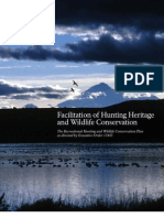 The Recreational Hunting and Wildlife Conservation Plan as directed by Executive Order 13443 - December 14, 2008.