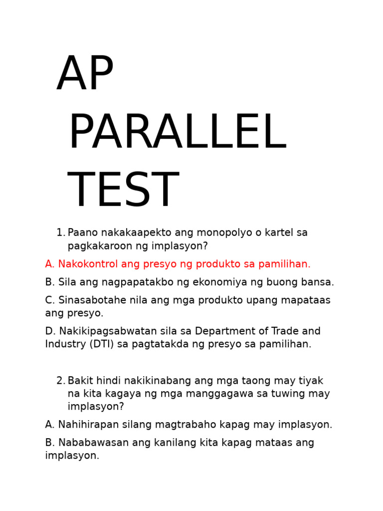 Ap Parallel Test | PDF