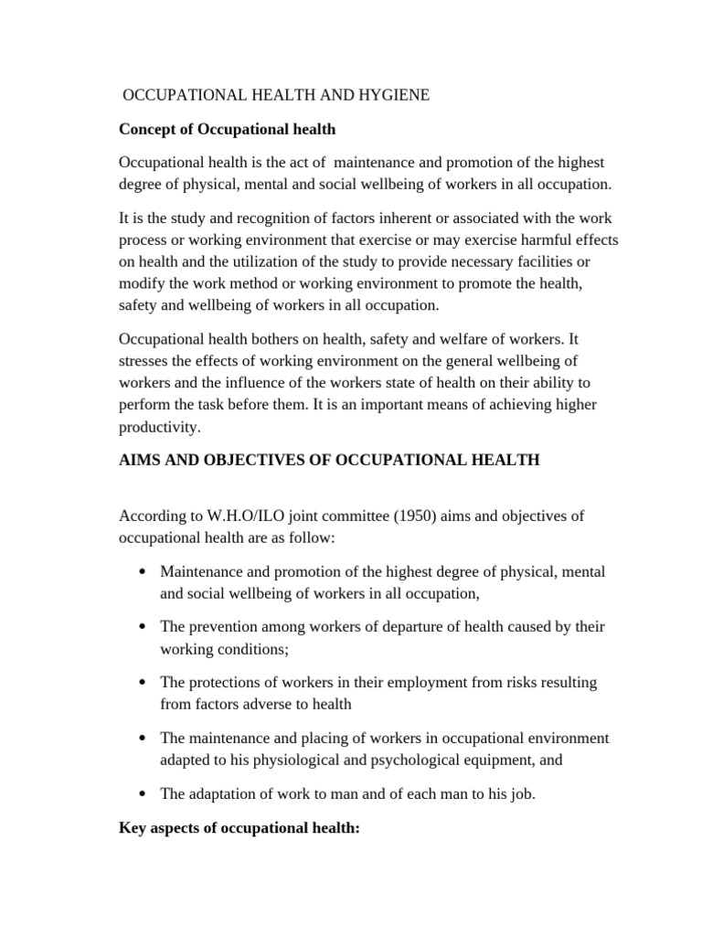 Occupational Health and Safety Overview | PDF | Occupational Safety And ...