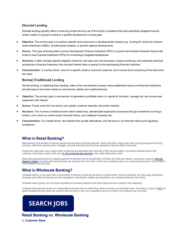 Directed vs. Traditional Lending Explained | PDF | Loans | Banks