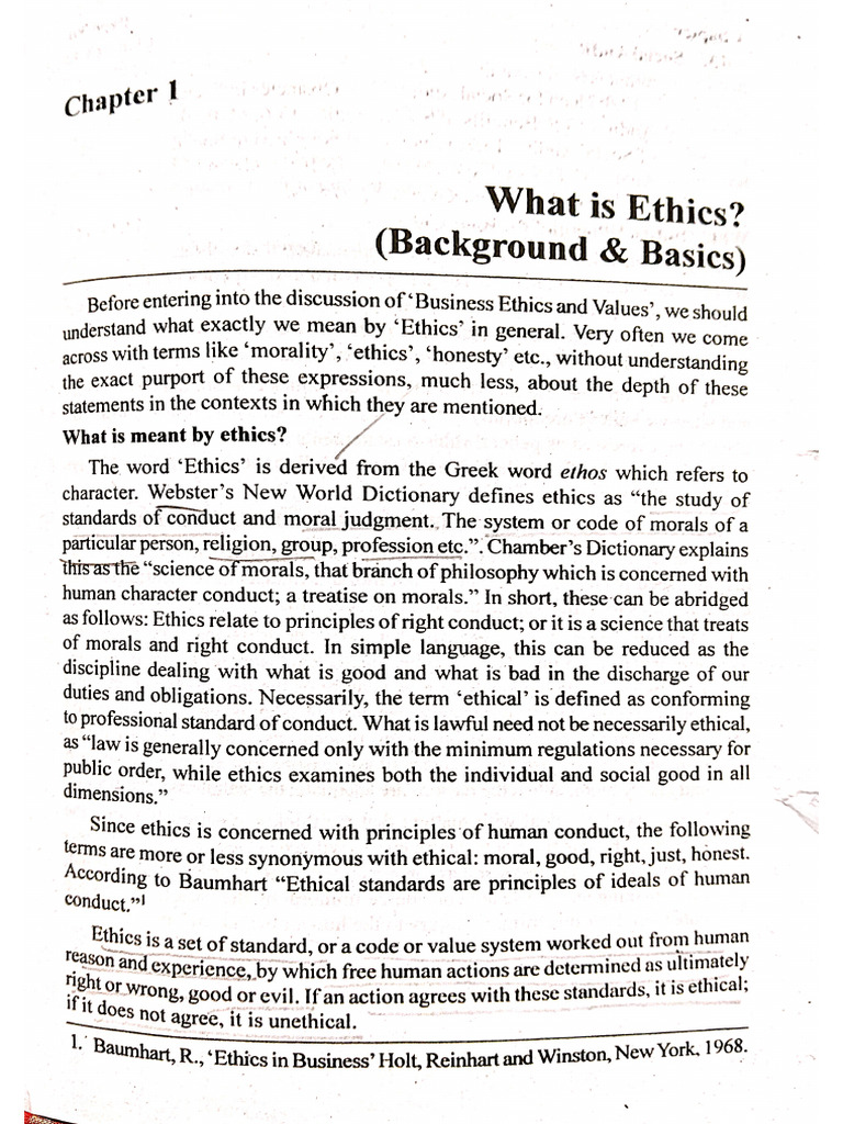 Business Ethics - Unit 1 | PDF