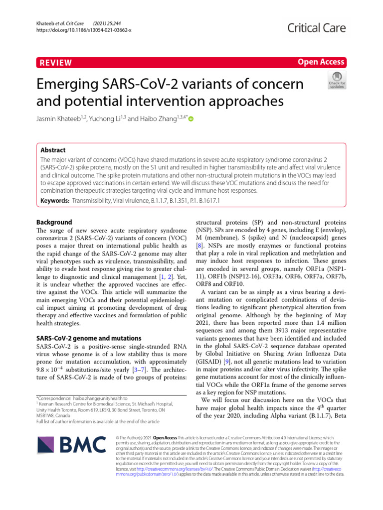 SARS-CoV-2 Variants: Impact and Interventions | PDF | Adenoviridae | Virus