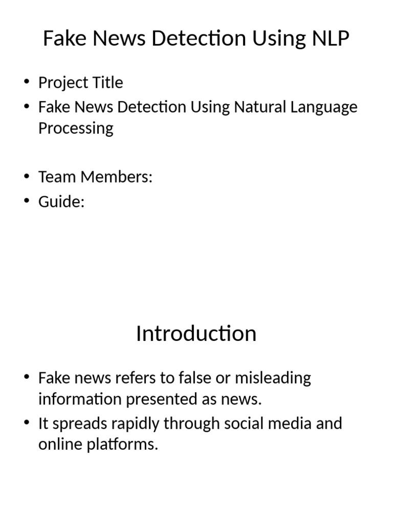 Automated Fake News Detection with NLP | PDF | Machine Learning ...