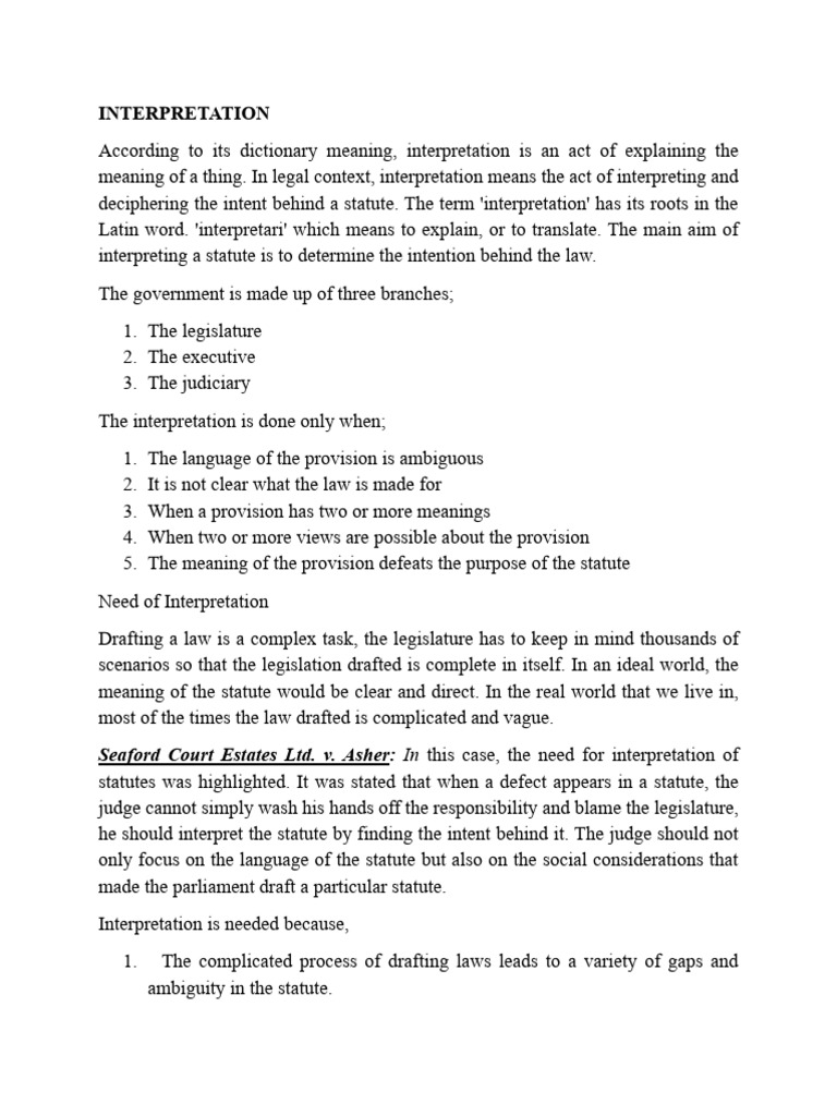 Understanding Legal Interpretation Methods | PDF | Plain Meaning Rule ...