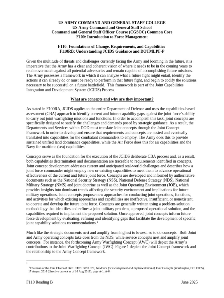 Army Capability Development Framework | PDF | United States Department ...