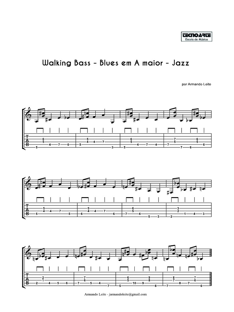 A Blues Jazz Walking Bass Por Armando Leite - Full Score | PDF