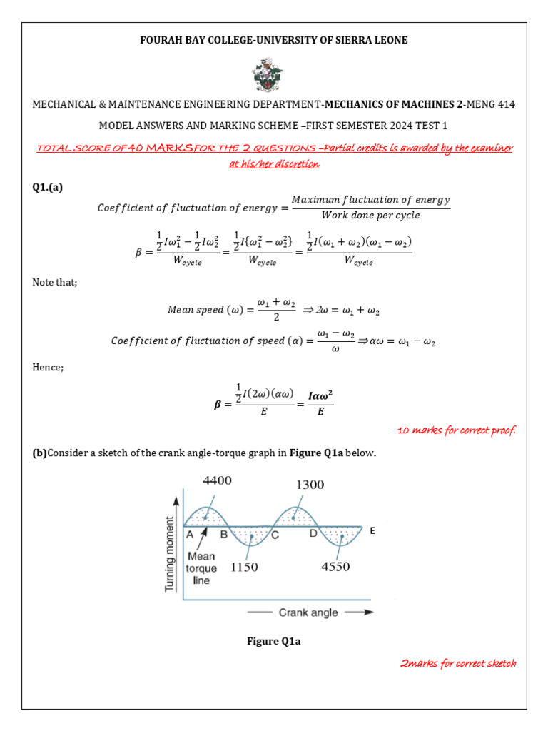 Mechanical Engineering Test Answers 2024 | PDF | Mechanics | Physics