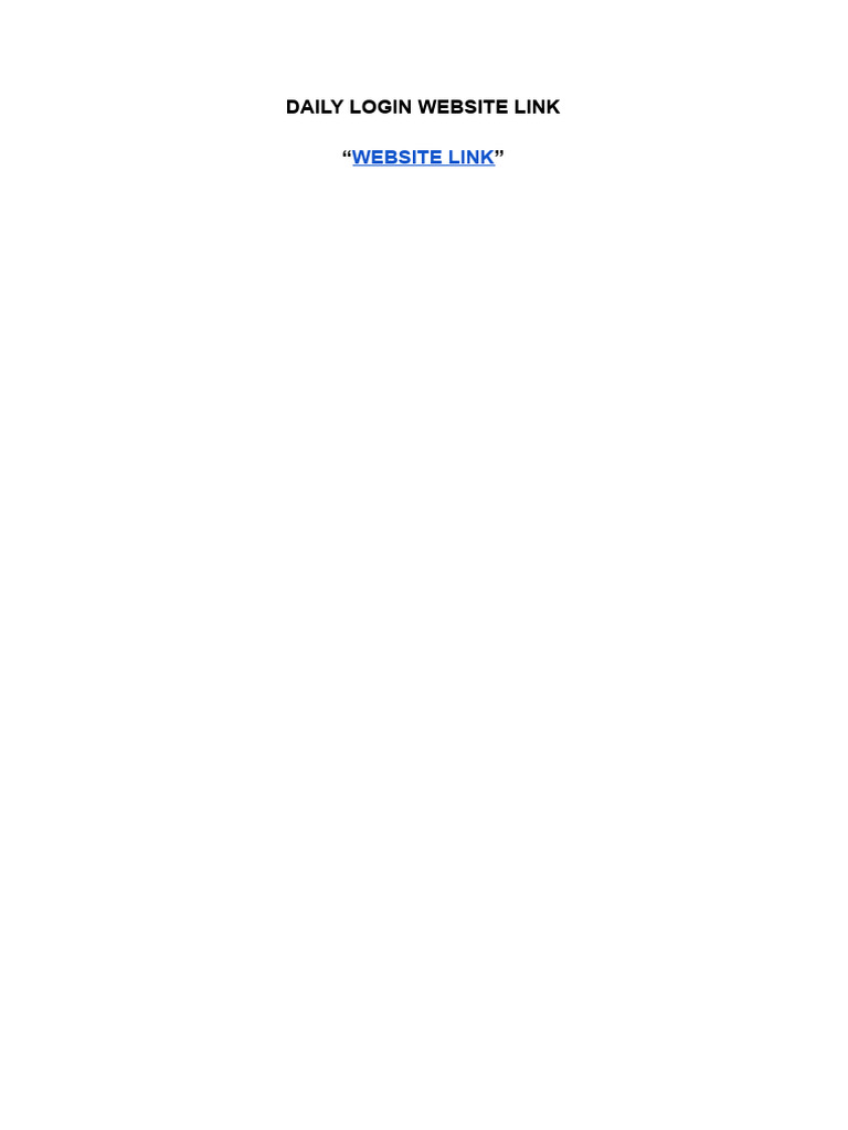 Daily Login Website Link | PDF