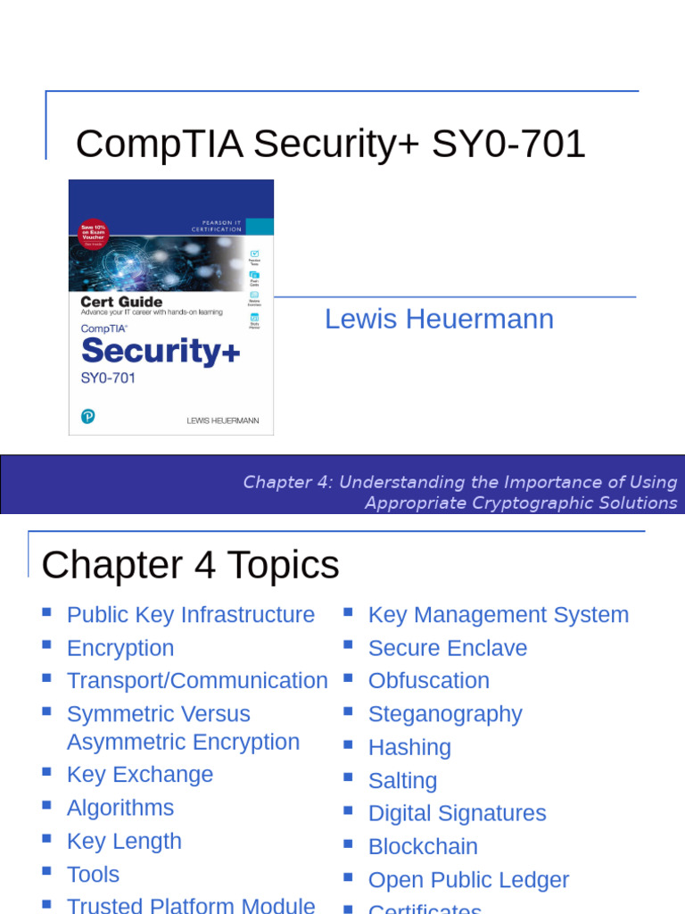 Chap4 PPTs | PDF | Key (Cryptography) | Public Key Cryptography
