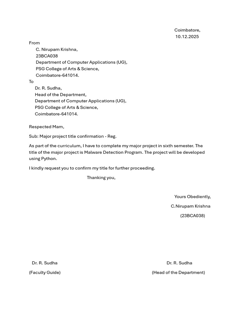 Malware Detection Project Title Request | PDF