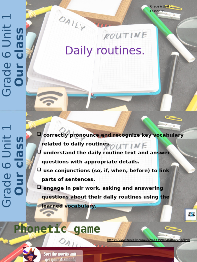 Grade 6 Daily Routines Lesson Plan | PDF