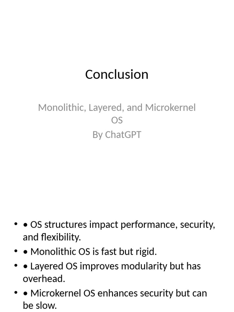 OS Structures: Monolithic vs. Layered vs. Microkernel | PDF