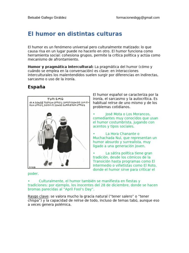 El Humor en Diferentes Culturas | PDF | Humor