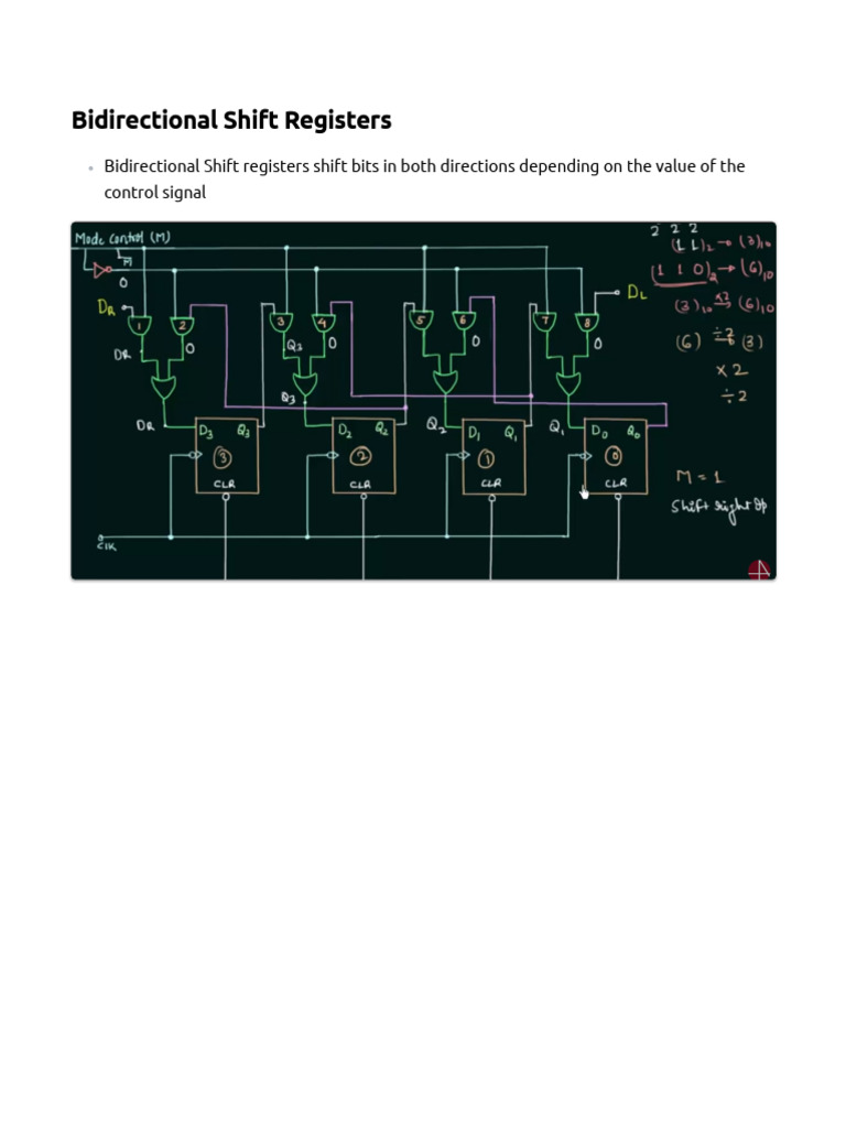 Bidirectional Shift Register | PDF