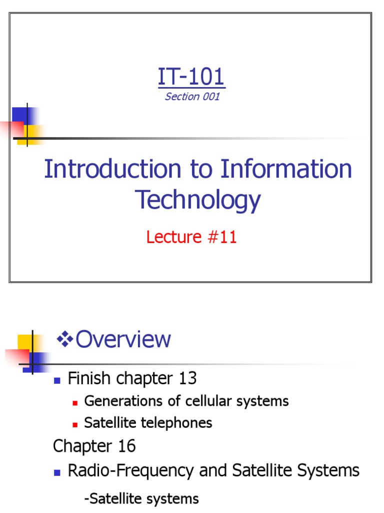 Introduction To Information Technology: Lecture #11 | PDF | Radio ...