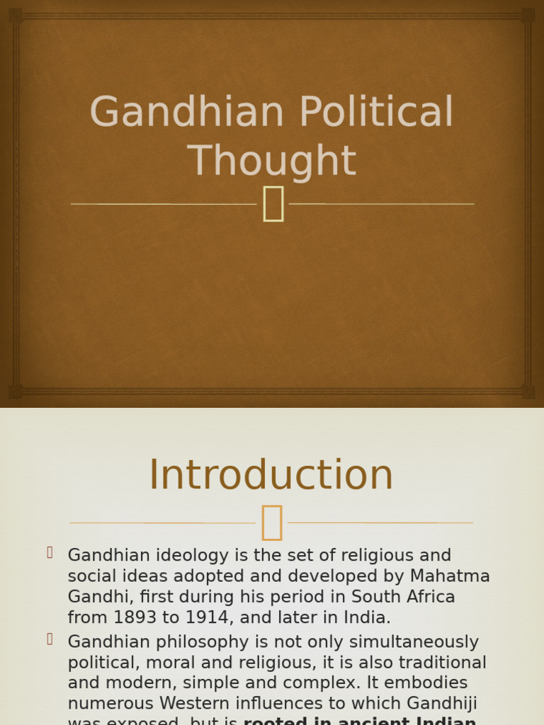 Gandhian Political Thought Explained | PDF