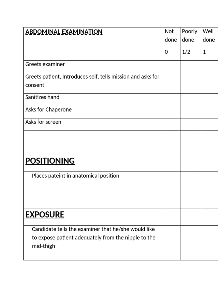 Comprehensive Abdominal Examination Guide | PDF | Abdomen | Diseases ...