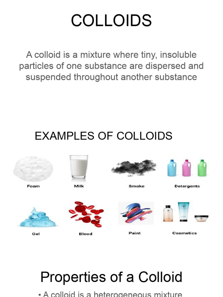 Understanding Colloids: Types and Properties | PDF