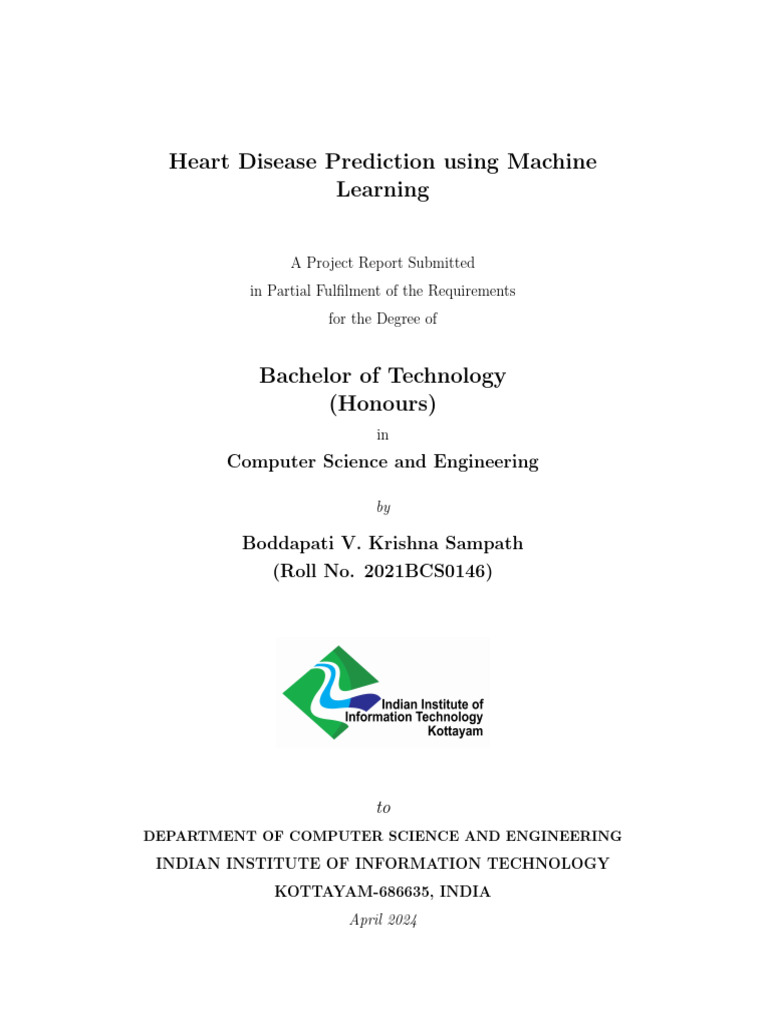 Machine Learning for Heart Disease Prediction | PDF | Support Vector ...