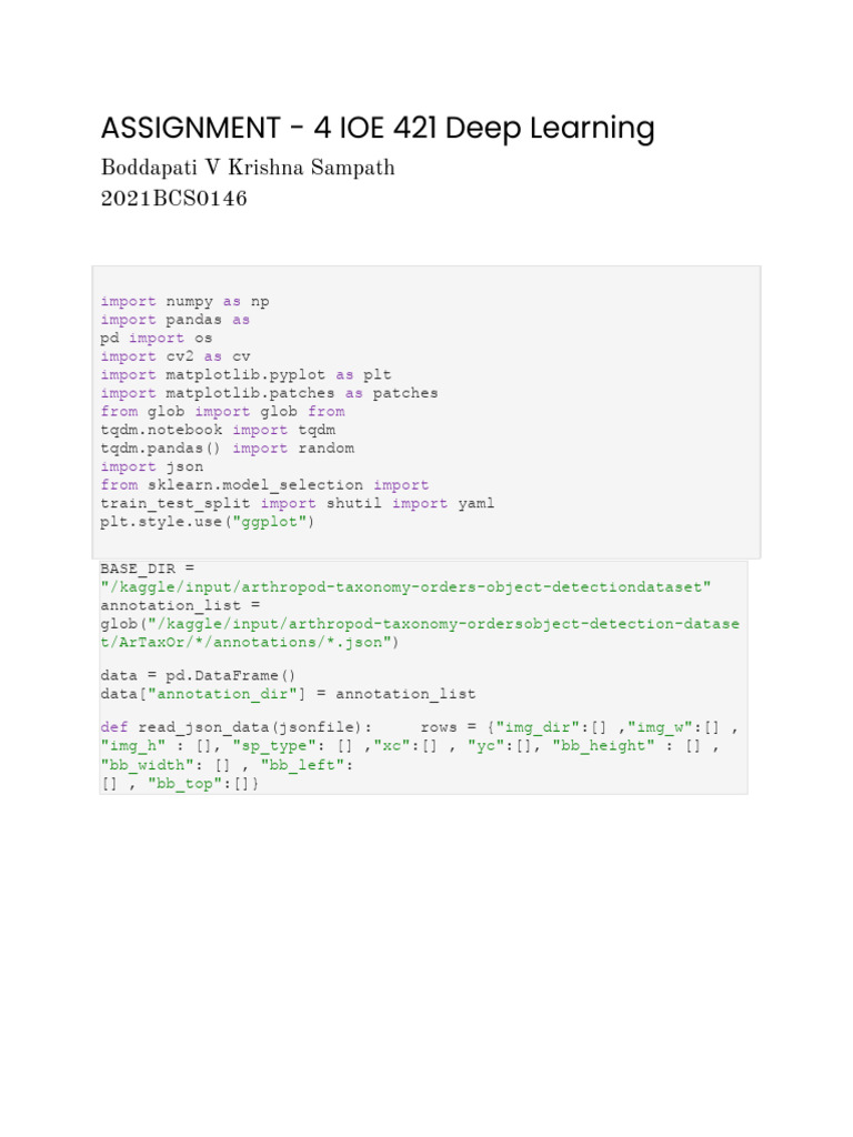 Deep Learning for Arthropod Detection | PDF | Python (Programming Language)