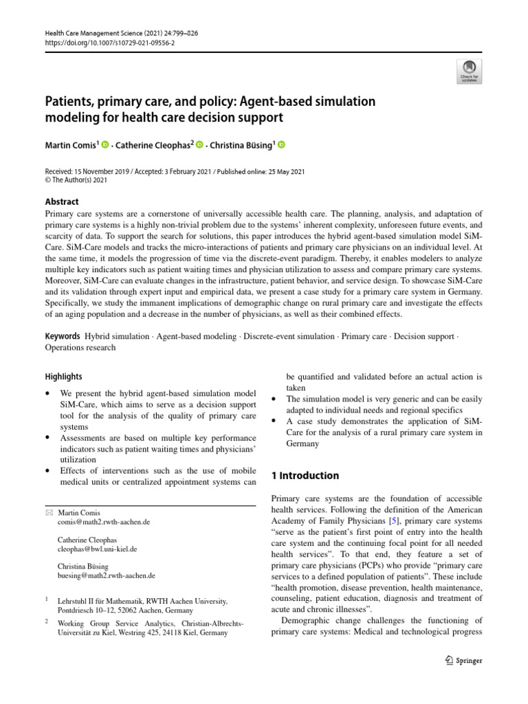 2021 Article 9556 | PDF | Simulation | Agent Based Model