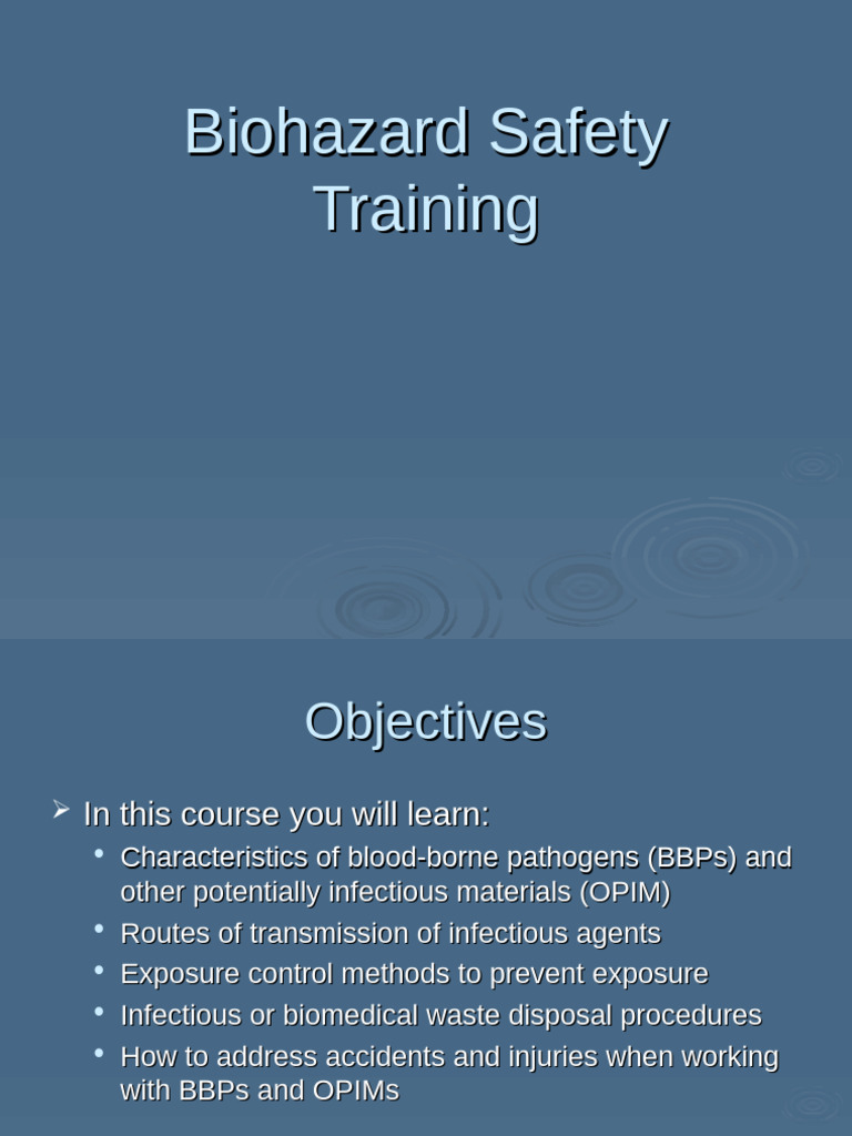Biohazard Training PP T | PDF | Personal Protective Equipment | Infection