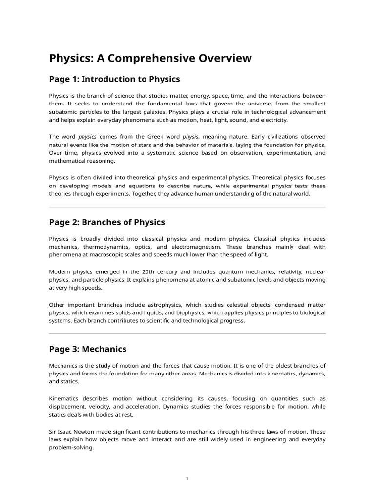 Comprehensive Guide to Physics | PDF | Physics | Force