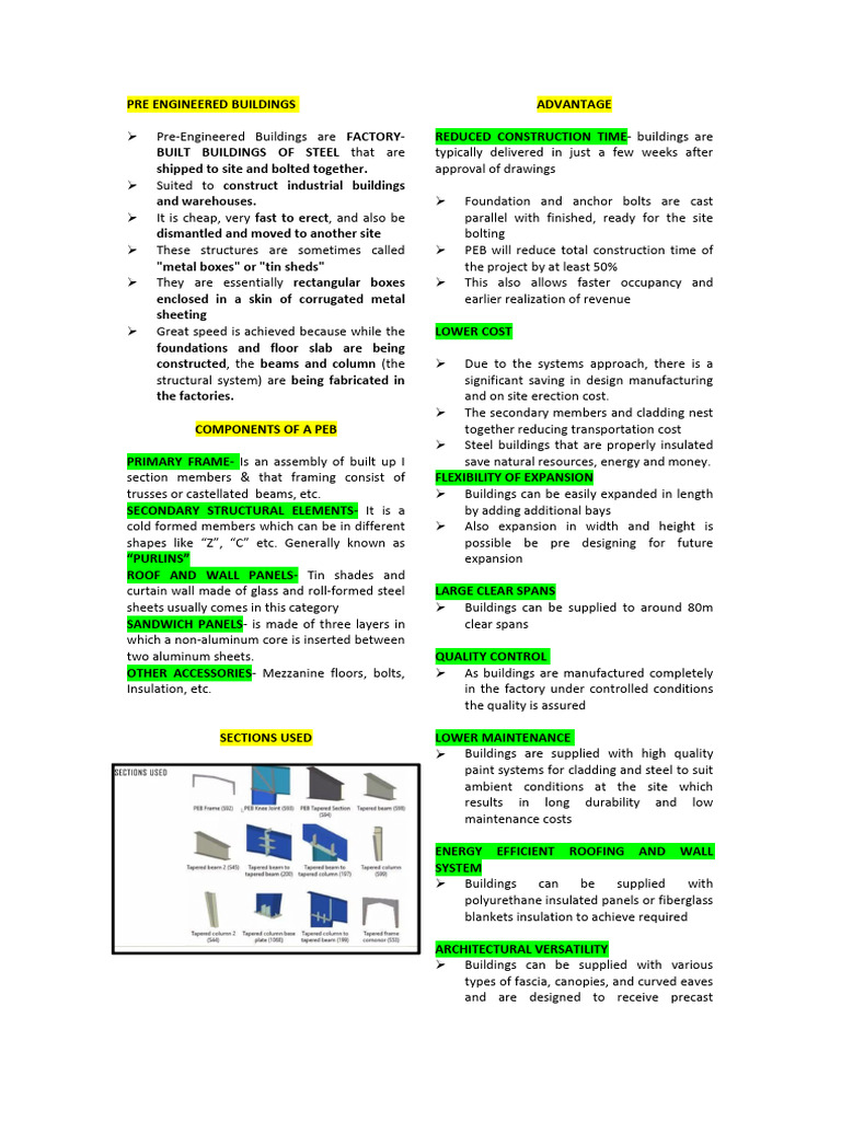 Pre-Engineered Buildings Overview | PDF | Dome | Building Engineering