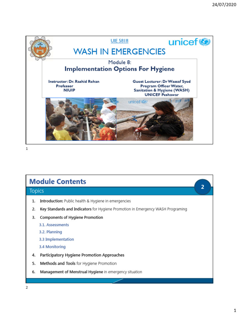Hygiene Promotion in Emergency WASH | PDF | Wash | Hygiene