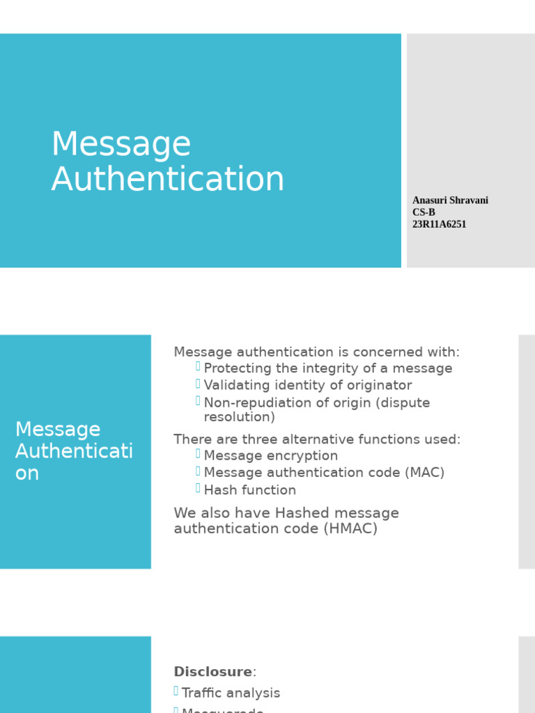 Understanding Message Authentication Methods | PDF | Encryption ...