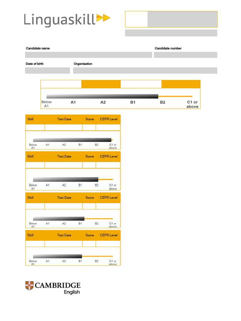 Linguaskill Test Results for Sai Smitha | PDF | Applied Linguistics ...