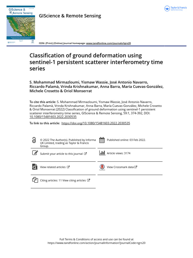 Ground Deformation Classification via PSI | PDF | Coefficient Of ...