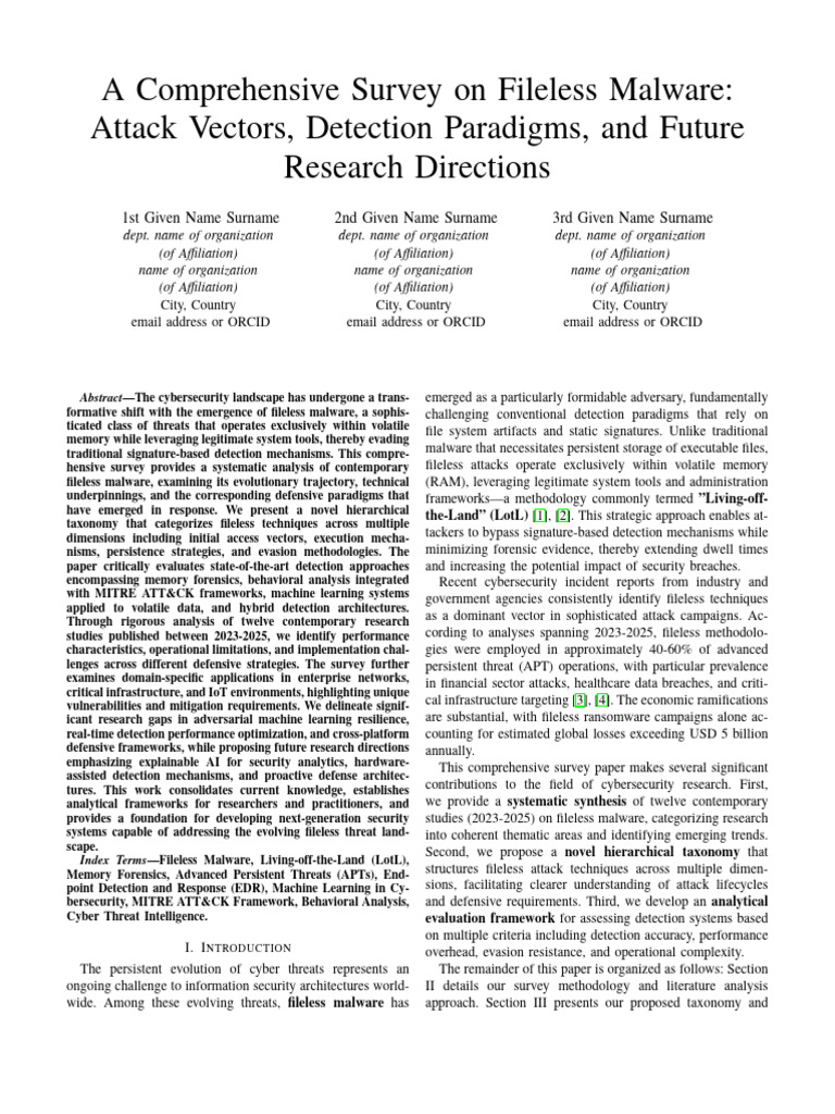Fileless Malware: Detection & Trends Survey | PDF | Computer Security ...