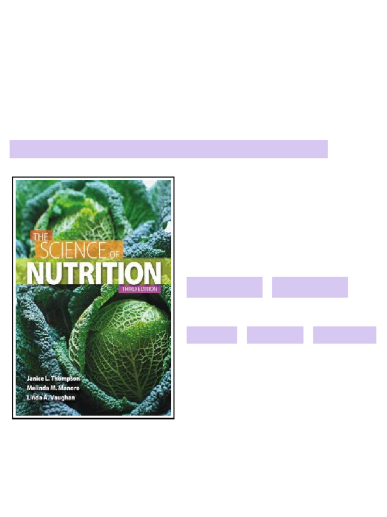 Test Bank for Science of Nutrition, 3rd Edition : Thompson online reading | PDF | Nutrients | Lipid