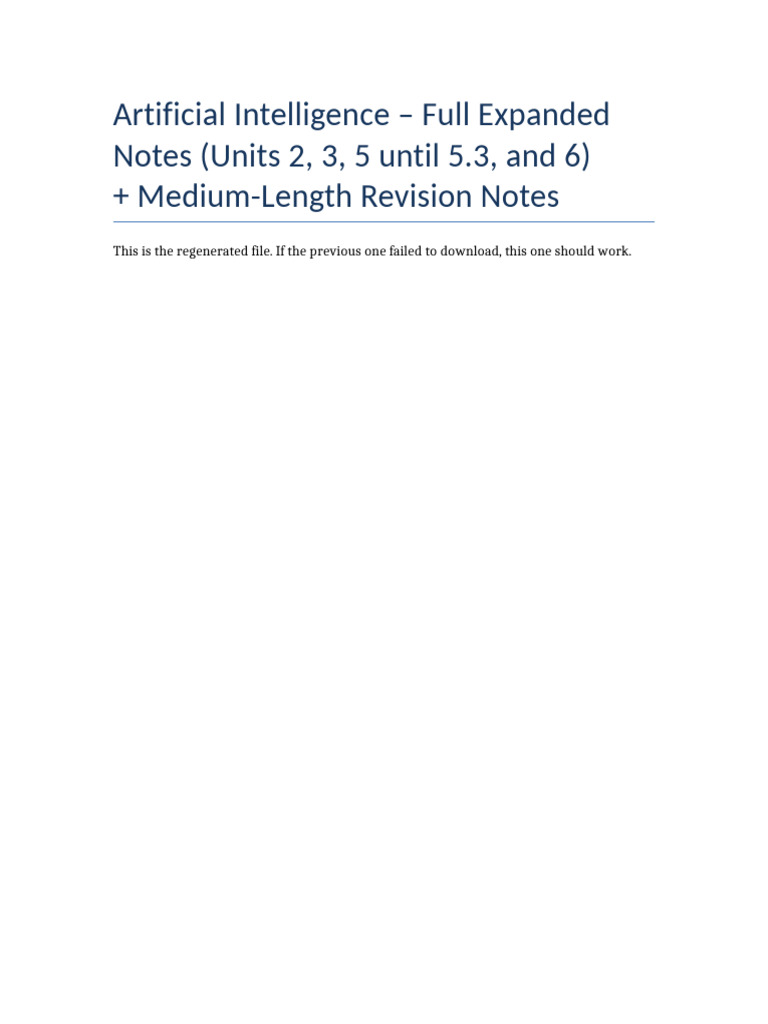 AI Expanded Notes and Revision Guide | PDF