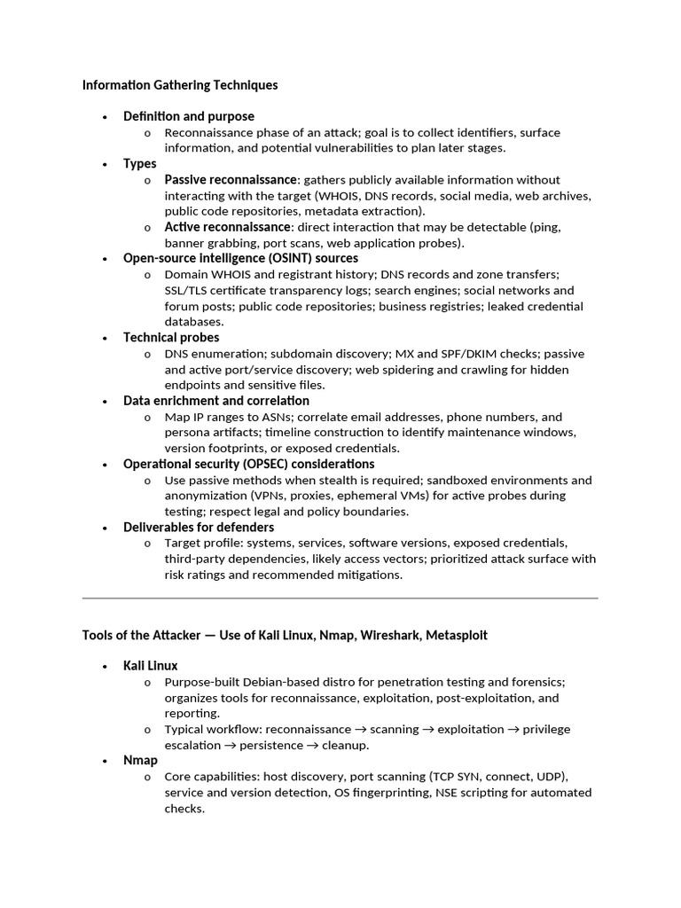 Information Gathering Techniques for Cybersecurity | PDF | Malware ...