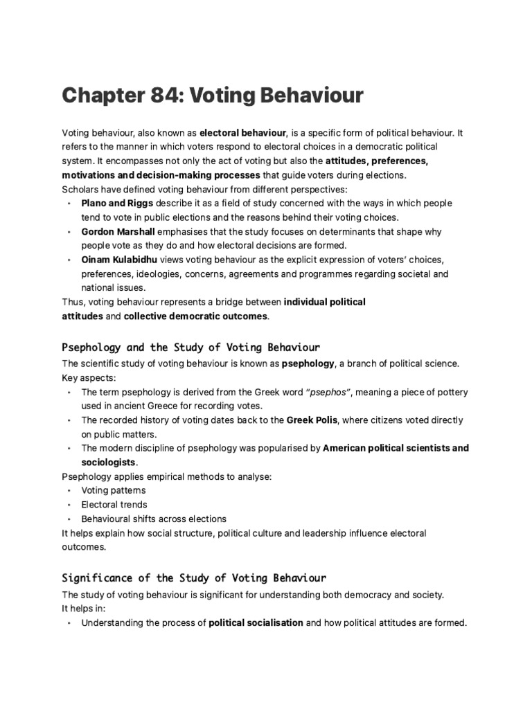 Understanding Voting Behaviour in India | PDF | Voting | Political Parties