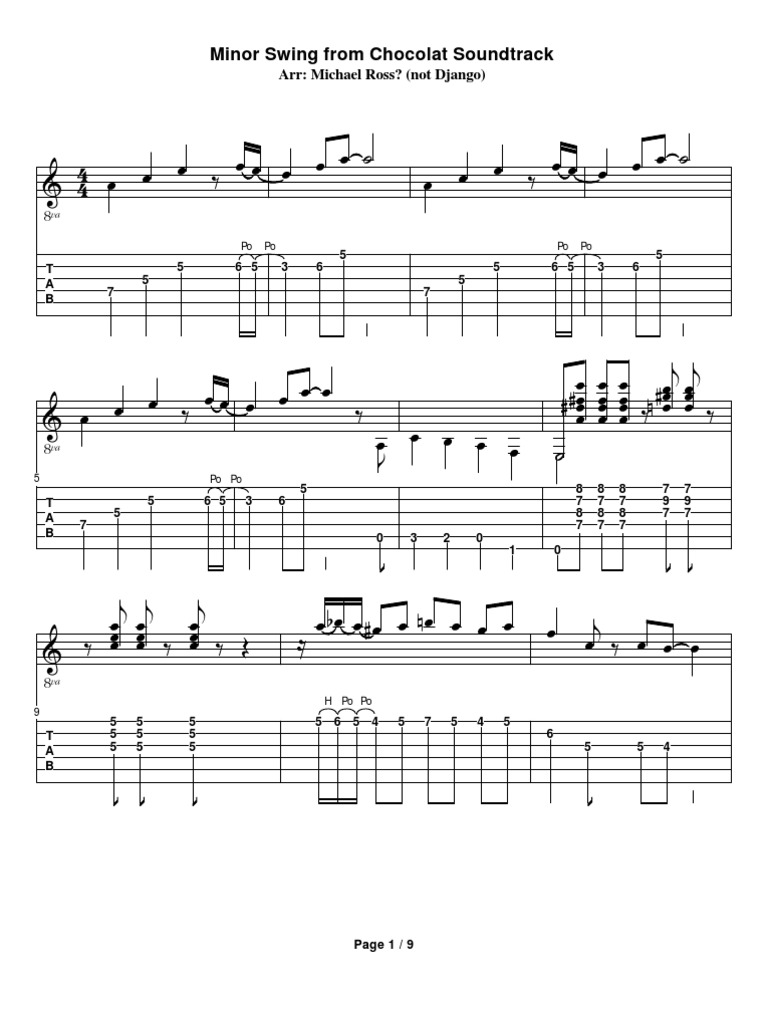 Minor Swing Tablature Rekreasi