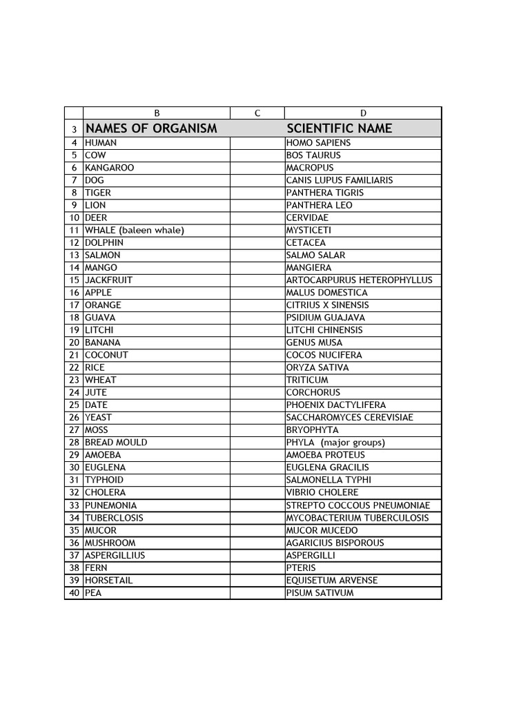 Scientific Names | PDF